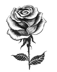 Black and white rose - obrazy, fototapety, plakaty