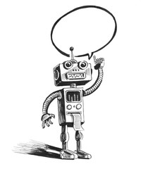 Retro robot speaks