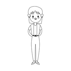 woman with fringe cute cartoon icon image vector illustration design 