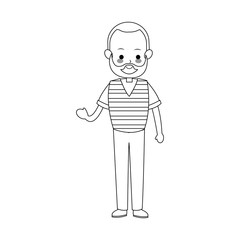 middle age man with beard cute cartoon icon image vector illustration design 