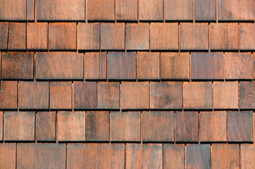 Old wood shingles wall. Wooden shingles texture