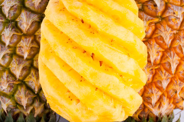 peeled  pineapple  on white background healthy pineapple fruit food isolated
