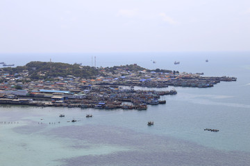 Fototapeta na wymiar Top View of the fishing village
