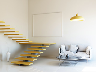 Modern interior 3d render