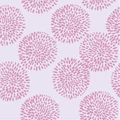 Seamless vector watercolor japanese flower circle pattern. Oriental seamless background. Textile, ceramics, print, fabric, wrapping, cards