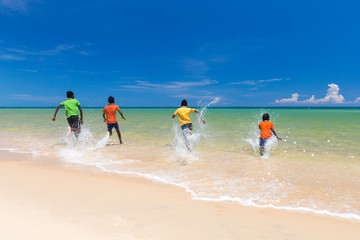 Children on beach vacation