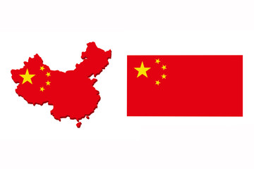 China flag map.