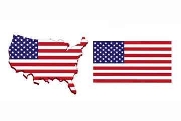 America flag map.