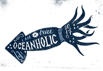 Poster I am a true oceanholic, summer 2017 lettering © Marina Gorskaya