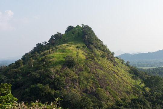 View on mountain from Damubulla cave temple, Sri Lanka