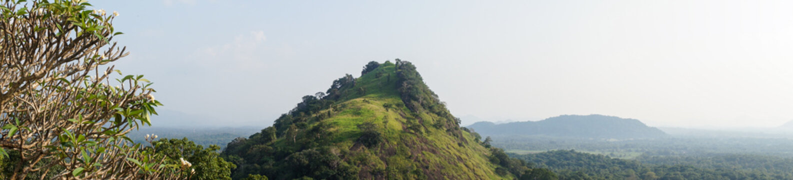 View on mountain from Damubulla cave temple, Sri Lanka