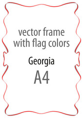 Frame and border of ribbon with the colors of the Georgia flag