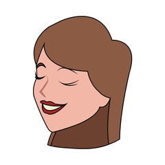 pretty brunette woman icon image vector illustration design