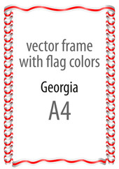 Frame and border of ribbon with the colors of the Georgia flag