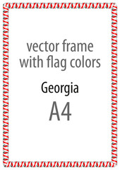 Frame and border of ribbon with the colors of the Georgia flag