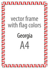 Frame and border of ribbon with the colors of the Georgia flag