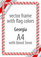 Frame and border of ribbon with the colors of the Georgia flag