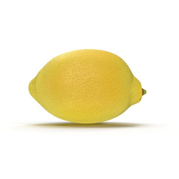 Fresh ripe lemon. Isolated on white. Side view. 3D illustration