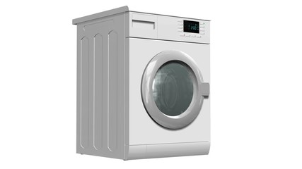 Washing machine, Fully automatic washing machine - isolated on white