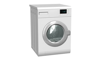 Washing machine, Fully automatic washing machine - isolated on white