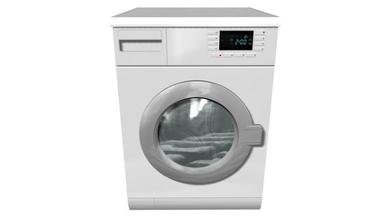Washing machine, Fully automatic washing machine - isolated on white