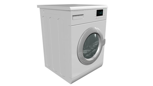 Washing machine, Fully automatic washing machine - isolated on white