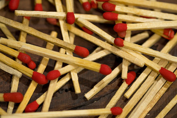 Matchsticks on wooden