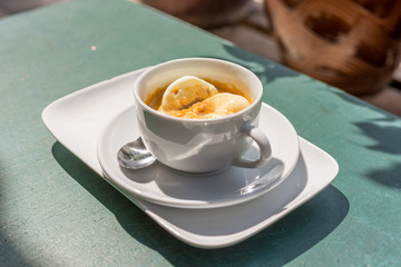 Adffogato coffee in white cup