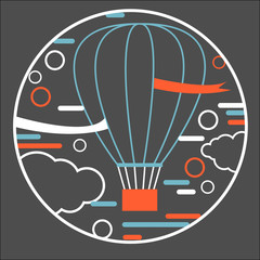 Naklejka premium Hot air balloon Vector illustration.