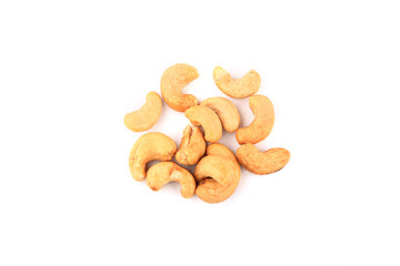 Cashew nuts isolated on white background