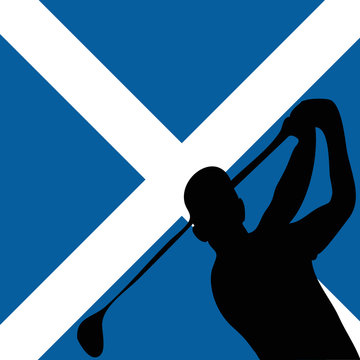 Golf on national flag of Scotland