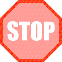STOP sign and red graphic background.