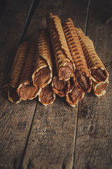  Wafer tubules (with filling, boiled condensed milk)