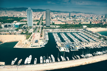  aerial view of  Port Olimpic. Barcelona