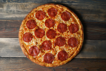 Classical pepperoni pizza