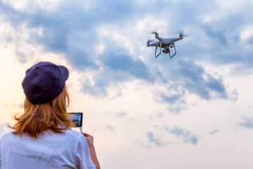 Drone operated by a woman
