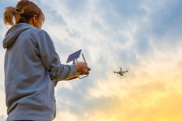 Drone operated by a woman

