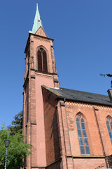 Fototapeta na wymiar evangelische Stadtkirche von Ladenburg am Neckar