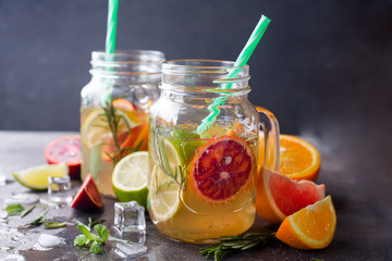 orange lemonade on a jar