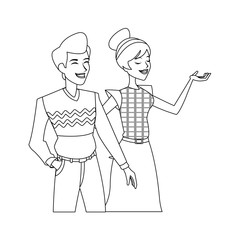 man woman couple icon image vector illustration design 