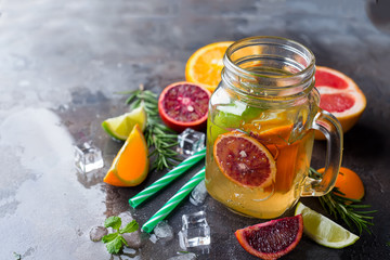 orange lemonade on a jar