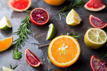 Ingredients for healthy drink.