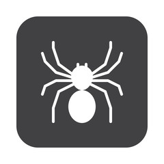 Spider flat icon, filled vector sign, colorful pictogram on rounded square button isolated on white. Symbol, logo illustration. Flat design, pixel perfect
