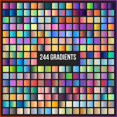 Vector mega set of 244 gradients. - obrazy, fototapety, plakaty