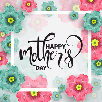 Colorful greeting card with  mother's day, vector illustration