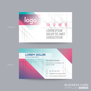 business card with abstract line background