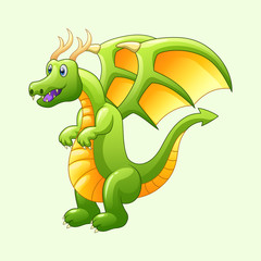 Fototapeta premium Beautiful dragon on a white background.
