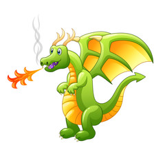 Naklejka premium Beautiful dragon on a white background.