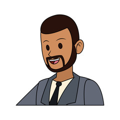happy young bearded businessman icon image vector illustration design 