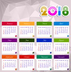 calendar 2018 happy new year Vector Illustration